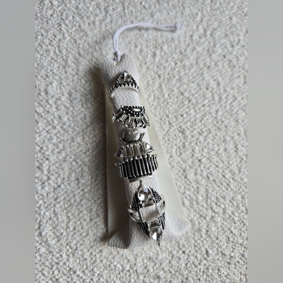 Free People, Rhapsody Ring Set, Silver/Black - Picture 4 of 6